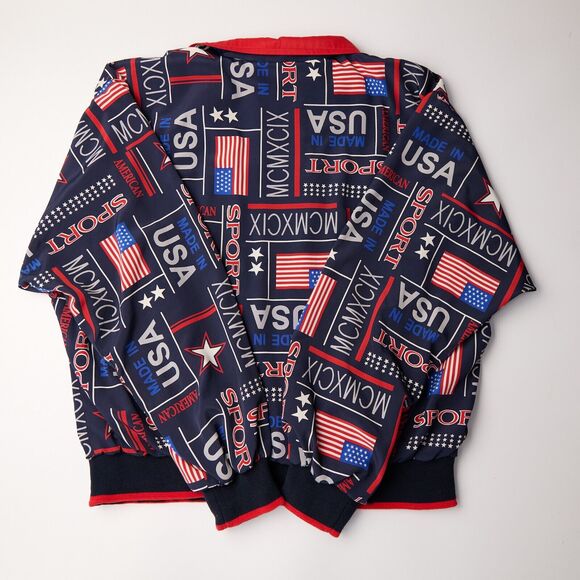 Vtg Tail Patriotic Jacket Womens L USA Sport Red White Blue 1999 MCMXCIX 90s - Picture 5 of 10